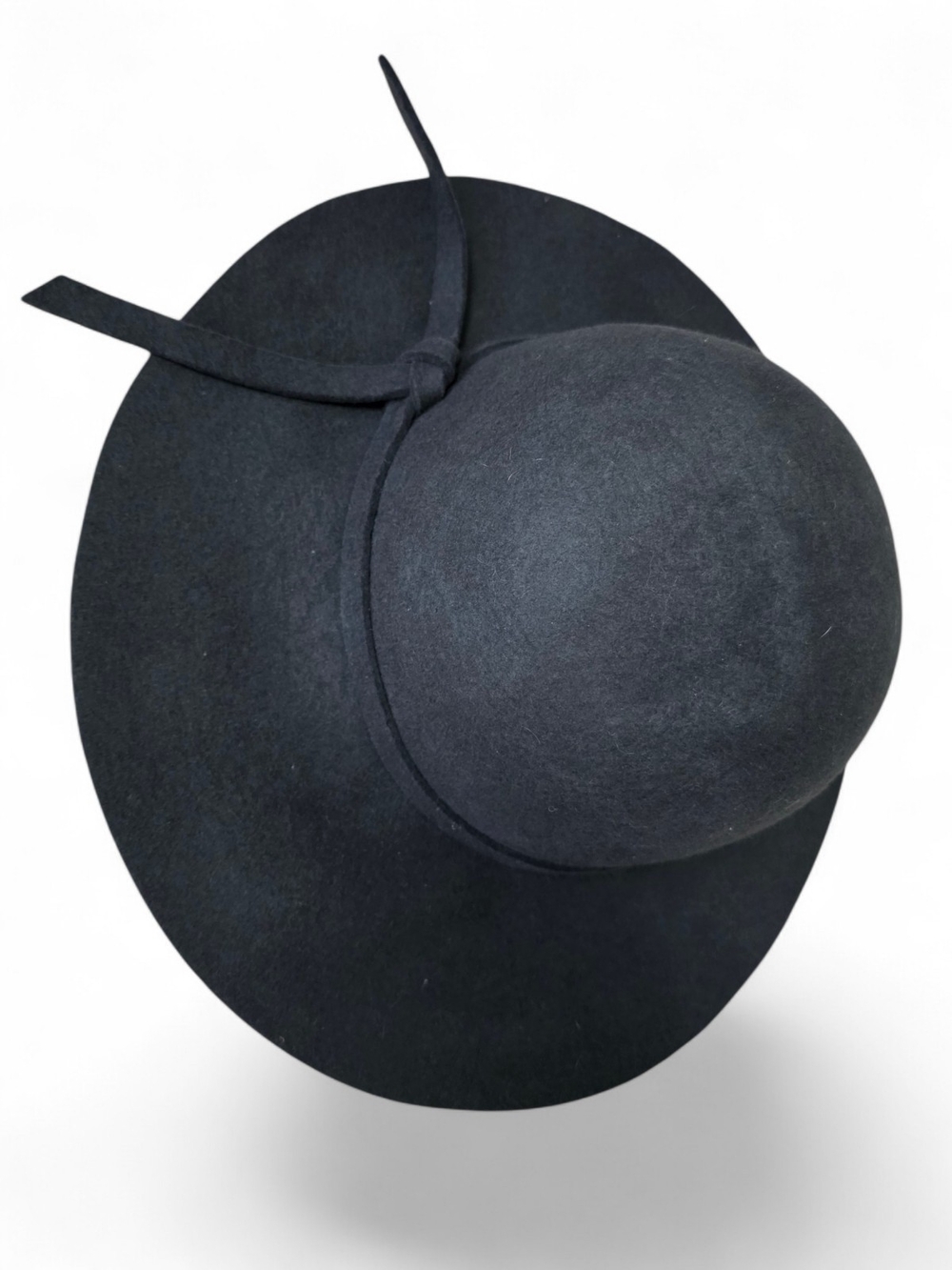 David and Young Black Classic 100% Wool Floppy Hat with Tie
